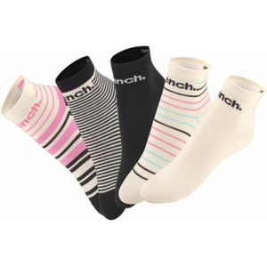 Multicolour - Gestreepte Enkelsokken - 5 Paar - Geribde Boord - Versterkte Hiel