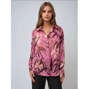 Hiccup Blouse  bruin / kaki / orchidee / rosé