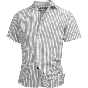 INDICODE JEANS Overhemd  grijs / wit