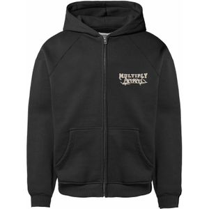 Multiply Apparel Sweatvest 'Scholar'  taupe / zwart / wit