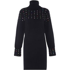 faina Gebreide jurk  blauw / lichtgroen / rosa / zwart