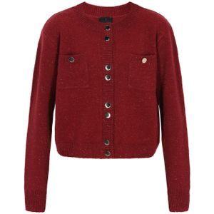 DreiMaster Klassik Gebreid vest  rood gemêleerd