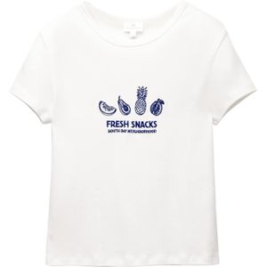 Pull&Bear Shirt 'PACIFIC FRUTAS'  navy / wit