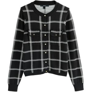 Next Gebreid vest  zwart / wit