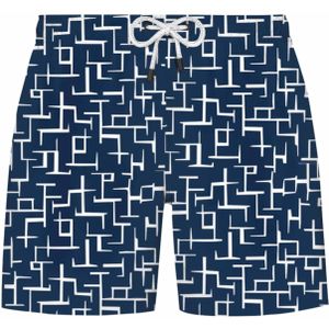 WESTMARK LONDON Zwemshorts 'Geometric'  marine / wit