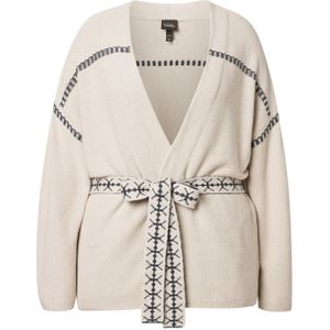 Ulla Popken Gebreid vest  crème / zwart