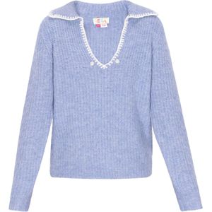 IZIA Oversized trui  lichtblauw / wit