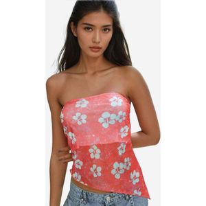 Hiccup Top  framboos / wit