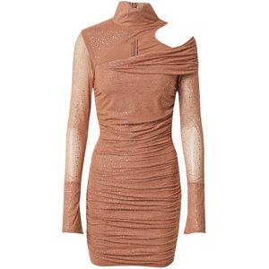 Misspap Jurk  lichtbruin / zilver