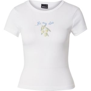 Gina Tricot Shirt  lichtblauw / olijfgroen / pastelgroen / wit