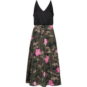 Dine'n'Dance Zomerjurk 'Yagmur'  donkergroen / lichtroze / zwart