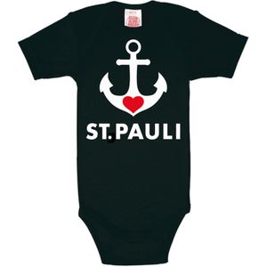 LOGOSHIRT Rompertje/body 'St. Pauli-Print'  rood / zwart / wit
