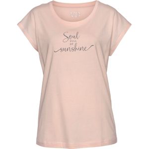 Vivance - T-shirt - Abrikoos - Loose Fit - Ronde Hals - Korte Mouwen