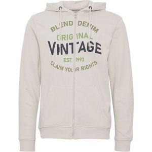 BLEND Sweatvest  lichtgrijs / groen / zwart