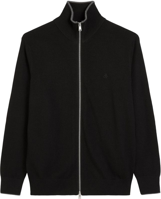 Marc O'Polo - Gebreid Vest - Zwart - Bio-Baumwoll-Schurwoll-Mix