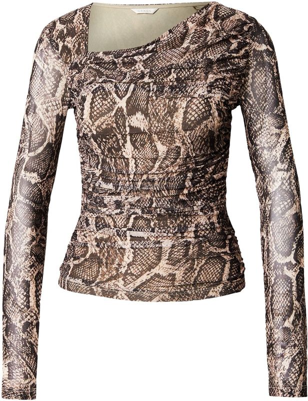 GUESS - Bernardette - T-shirt - Beige - Dierenprint - Lange Mouw