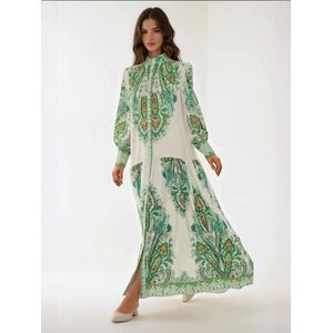 Hiccup Blousejurk  groen / smaragd / oranje / wolwit