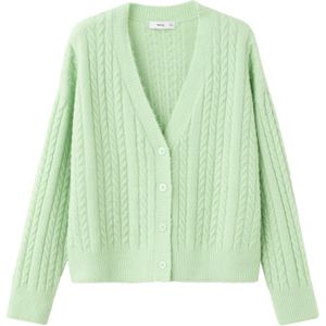 MANGO Gebreid vest 'Talcore'  mintgroen