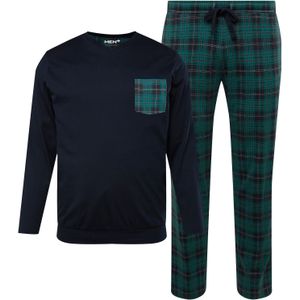 Men Plus Pyjama lang  navy / spar