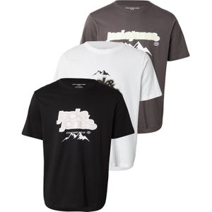 JACK & JONES Shirt 'JCOFLARE'  donkergrijs / zwart / wit