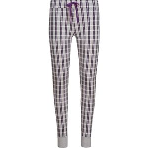 Skiny Pyjamabroek  grijs / aubergine / wit