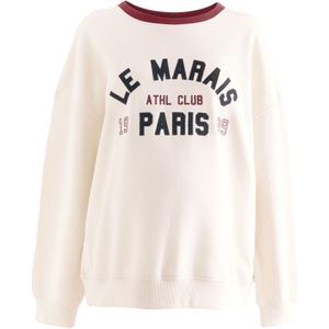 Next Sweatshirt  crème / bordeaux / zwart