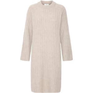 b.young Gebreide jurk  greige