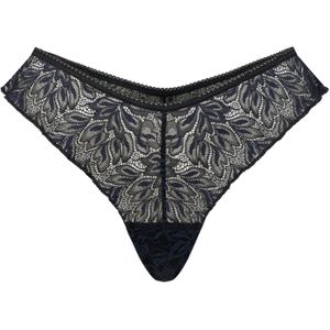 Erlich Textil String 'Iconic Lace'  zwart gemêleerd