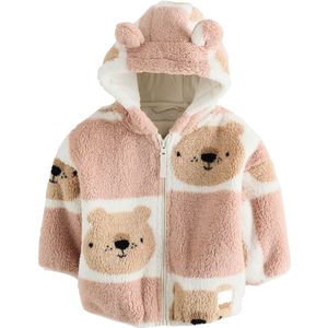 Next Fleece jas  cappuccino / mokka / wit