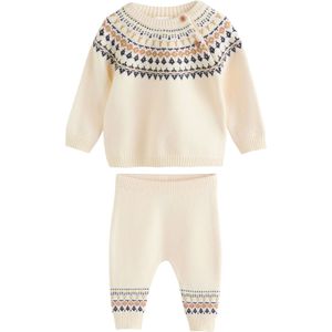 Next Set  crème / marine / lichtgroen / kersrood