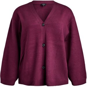 Zizzi Gebreid vest 'MZOE'  wijnrood