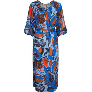 Seidensticker - Zomerjurk - Zwart - 3/4-mouwen - Ronde Hals - Bloemmotief