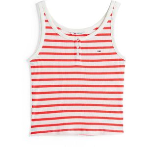 Tommy Jeans Top  rood / wit