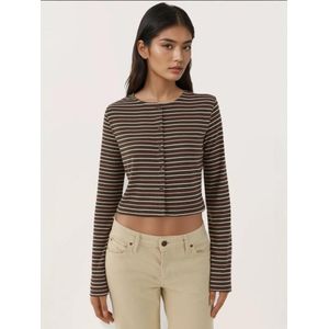 Hiccup Gebreid vest  bruin / rosé / wit