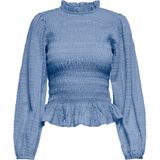JDY - AMY - Blouse - Blauw - Slanke Pasvorm - Lange Mouw