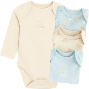 Cool Club Rompertje/body  lichtbeige / lichtblauw