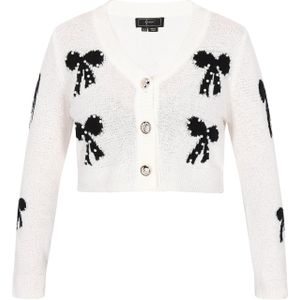 faina Gebreid vest 'Fashion Look'  zwart / offwhite