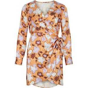 VILA Jurk 'Sofia'  bruin / pastellila / lichtoranje / wit