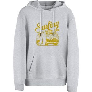 Cotton Prime Sweatshirt 'Surf Time - Urlaub & Meer'  lichtgrijs / olijfgroen