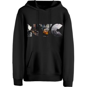 Cotton Prime Sweatshirt 'Skyline New York - Weltenbummler'  grijs / oranje / zwart / wit