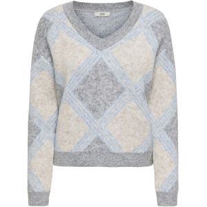 JDY Trui 'JDYZOEY'  lichtblauw / lichtgrijs / grijs gemêleerd