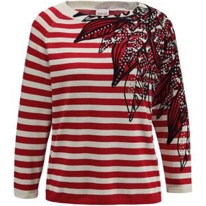 MADELEINE Trui  rood / offwhite