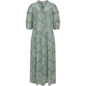 Noa Noa Jurk 'Allie'  mintgroen / donkerlila / oranje / wit