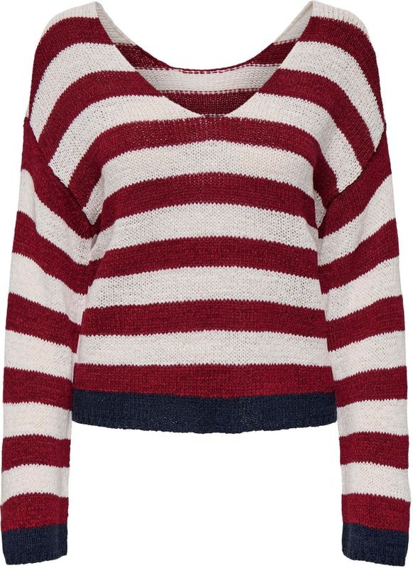 Onlgeena - Gebreide Pullover - V-Hals - 7/8 Mouwen - Regular Fit