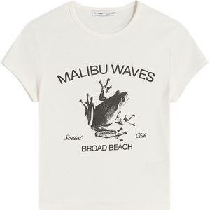 Bershka Shirt  zwart / wolwit