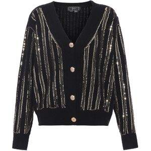 faina Gebreid vest  goud / zwart