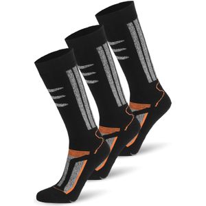 normani Sokken  grijs gemêleerd / oranje / zwart