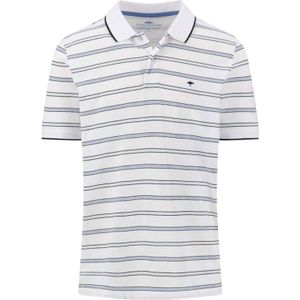 FYNCH-HATTON - Poloshirt - Wit - Gestreept - Met Logo-borduurwerk