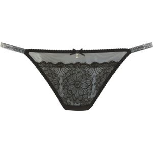 Lascana - String - Zwart - Sexy Lingerie - Elegant met Strassbanden