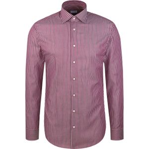 Seidensticker - Businessoverhemd - Paars - Slim 1/1 Kent Kraag Gestreept